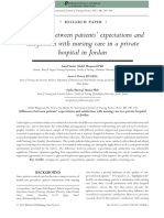 Differences Between Patients' Expectations and Satisfaction With Nursing Care in A Private Hospital in Jordan