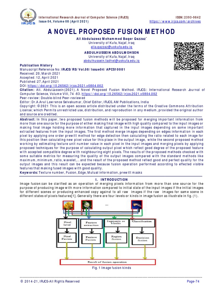 A Novel Proposed Fusion Method | PDF | Texture Mapping | Wavelet