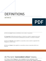 Definitions: Section 22