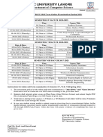 GC University Lahore Date Sheet for BSCS Mid Term Online Exams Spring 2021