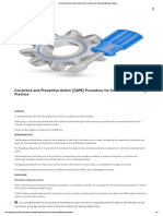 CAPA Procedure For Good Manufacturing Practice