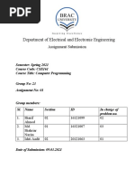 Department of Electrical and Electronic Engineering: Assignment Submission