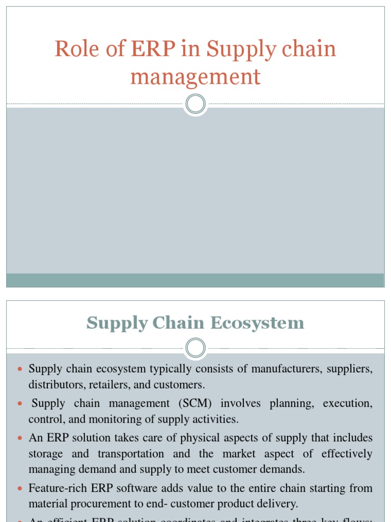 Die Rolle Und Vorteile Von Erp Im Supply Chain Management – MFTIHF