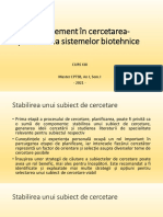 Management În Cercetarea-Proiectarea Sistemelor Biotehnice: Curs Xiii Master CPTSB, An I, Sem.I - 2021