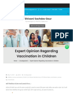 Expert Opinion Regarding Vaccination in Children