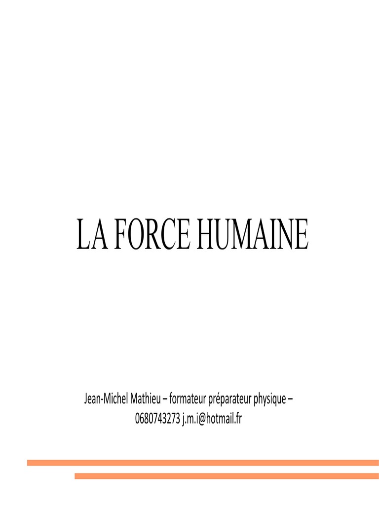 Force Humaine | PDF | Muscle | Puissance (physique)