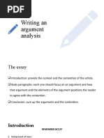 Writing An Argument Analysis - 2019