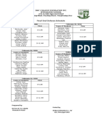 DMC College Foundation Inc. Final Oral Defense Schedule