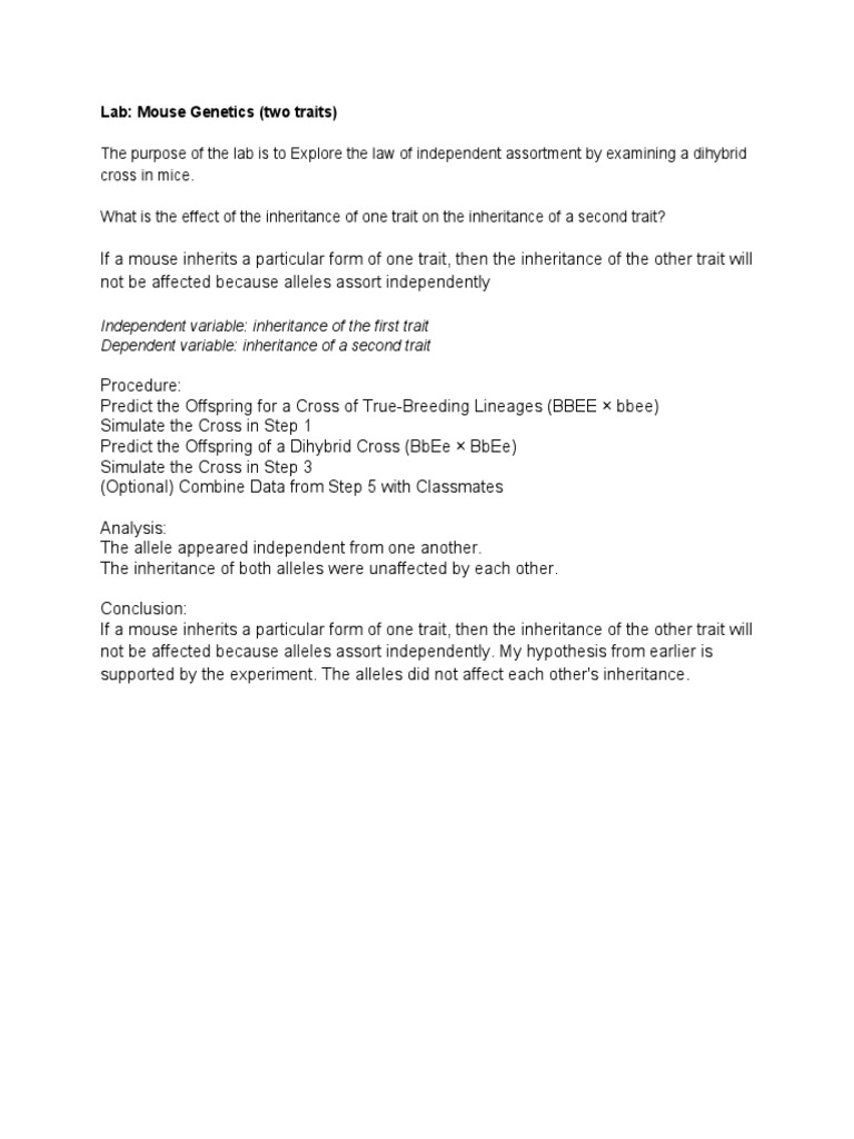 Lab Mouse (Two Traits) PDF