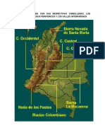 Mapa de Colombia Con Sus Respectivas Cordilleras