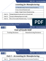 Accounting For Manufacturing