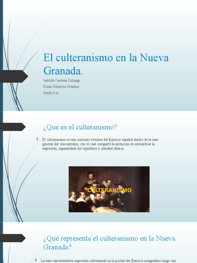Copia De El Culteranismo En La Nueva Granada 3 Pdf Poesía Idiomas