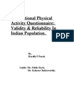 IPAQ Validity & Reliability in Indian Population