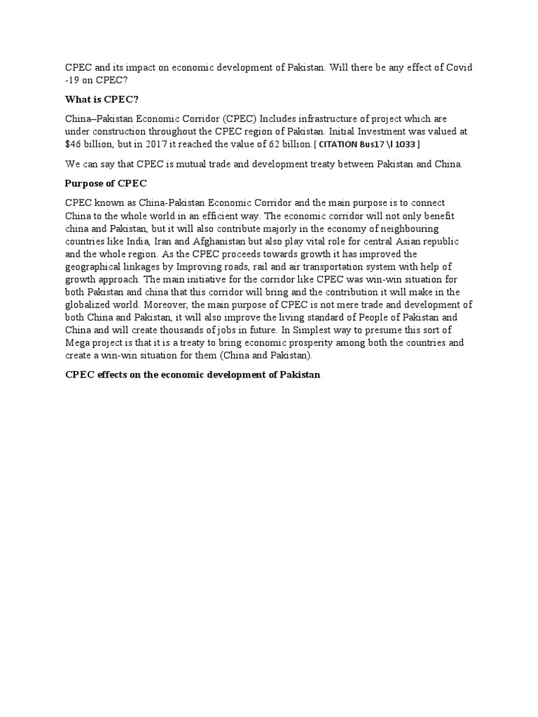 CPEC's Economic Impact on Pakistan | PDF | Pakistan | China