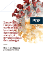 Enquête Sur l’Impact Du Coronavirus Sur La Situation Économique, Sociale Et Psychologique Des Ménages _ Note de Synthèse Des Principaux Résultats (Version Fr)