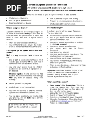 Divorce Forms No Children - July 20172
