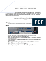 Experiment 5 Determination of The Efficiency of Flowmeters: Theoretical Actual Theoretical