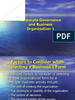 Corporate Governance and Business Organization
