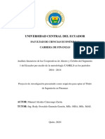 Análisis CAMELS cooperativas Ecuador 2016-2018