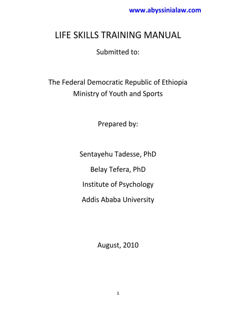 Life Skills Training Manual A Comprehensive Guide to Developing