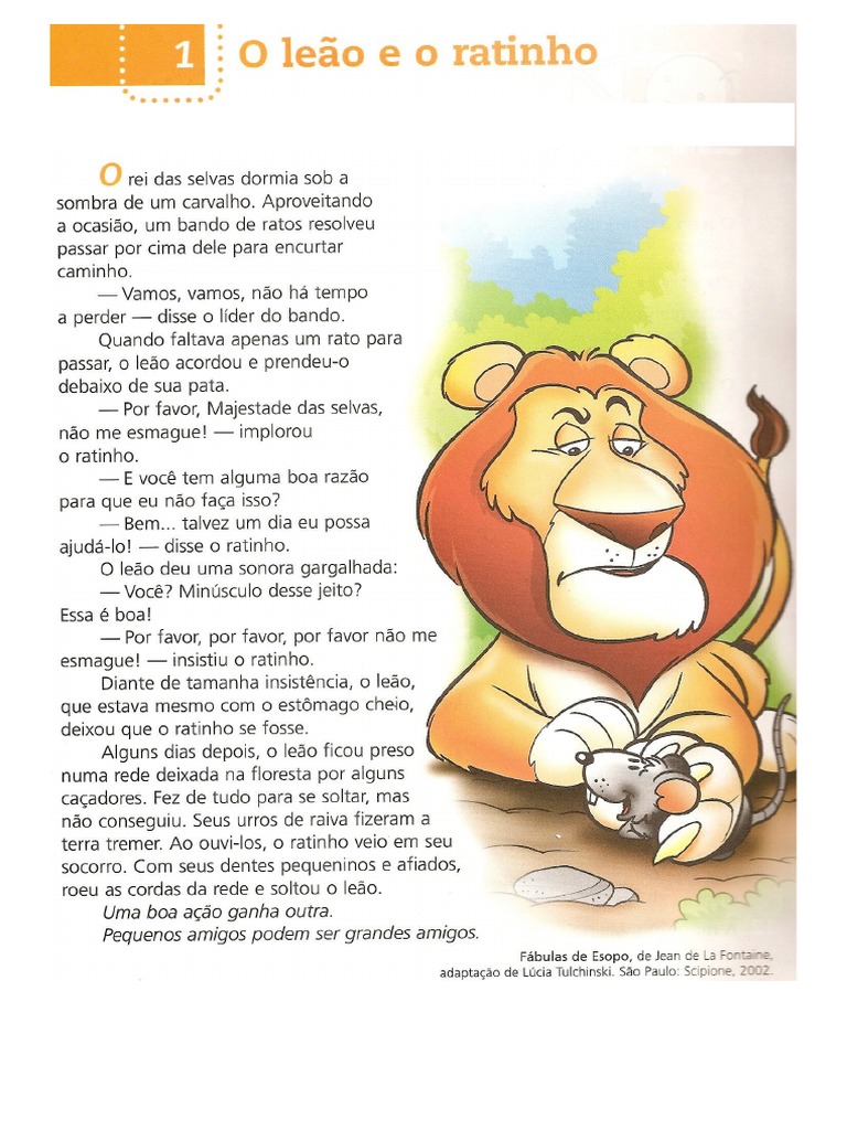 Texto Leão e Rato, Alfabeto | PDF