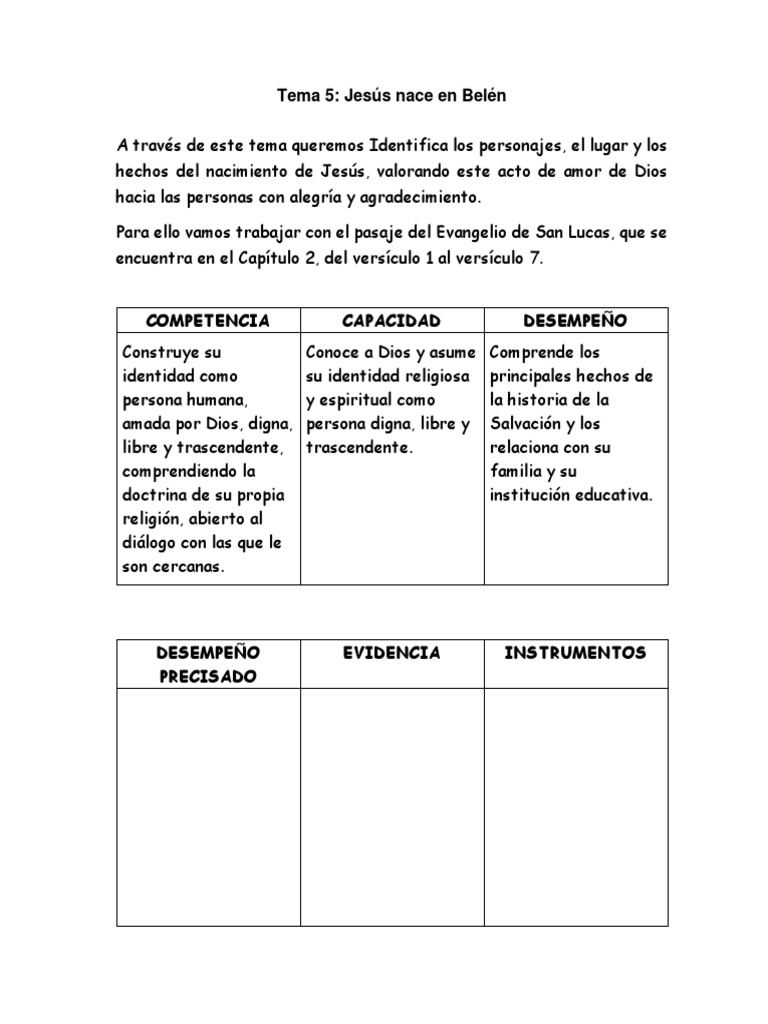 L05 Tema 05 Jesus Nace en Belen | PDF | María, madre de Jesús | Jesús