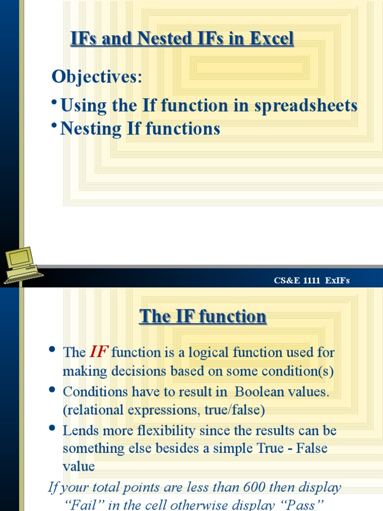 Ifs and Nested Ifs in Excel | PDF | Spreadsheet | Argument