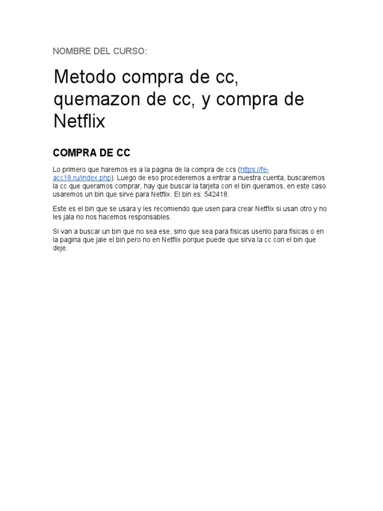 Anfibio Explícitamente mendigo Tutorial CC Netflix | PDF | Netflix