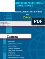 Critical Analysis of a Product on  Printer