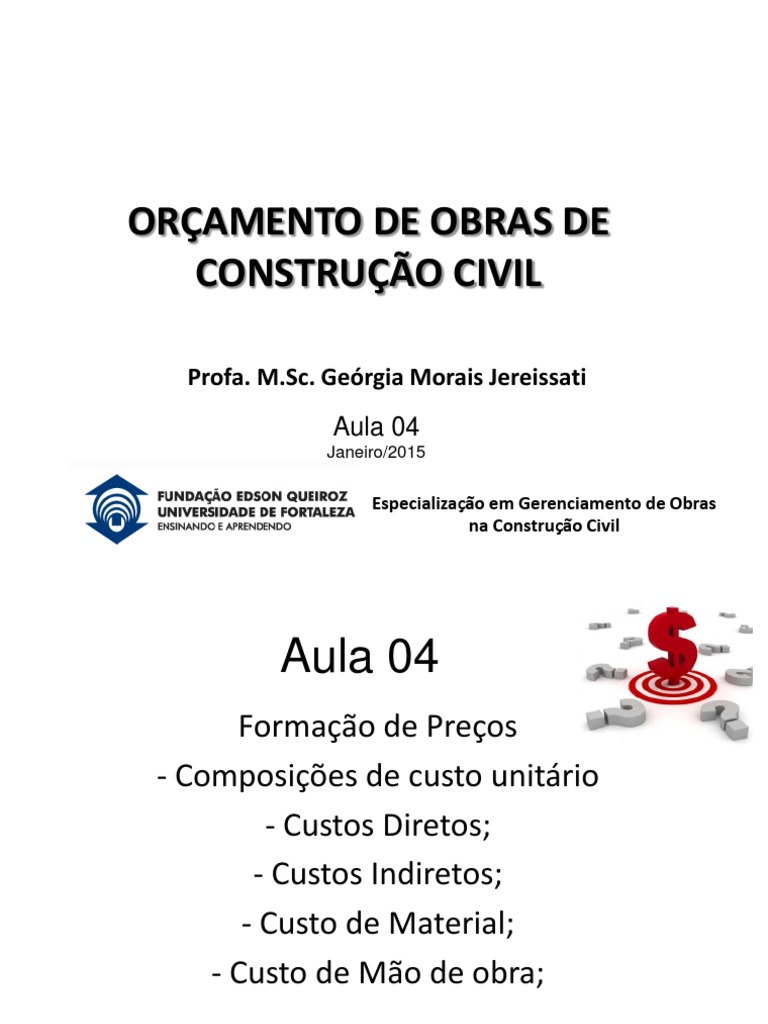 Orçamento de Obras na Construção Civil | PDF | Despesa | Orçamento