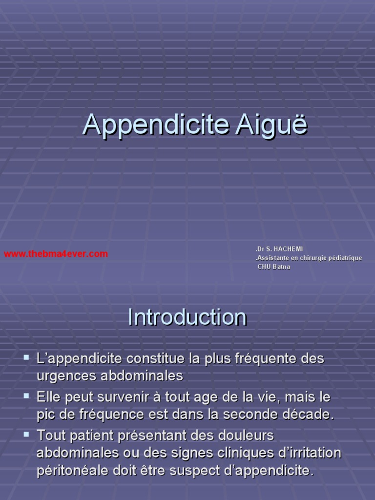 Traitement De L’Appendicite Aiguë De L’Adulte – YPPCU