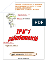 TP N 1 Caloriemetrie