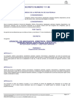 Decreto Del Congreso 111-96 Arancel de Abogados, Árbitros, Procuradores