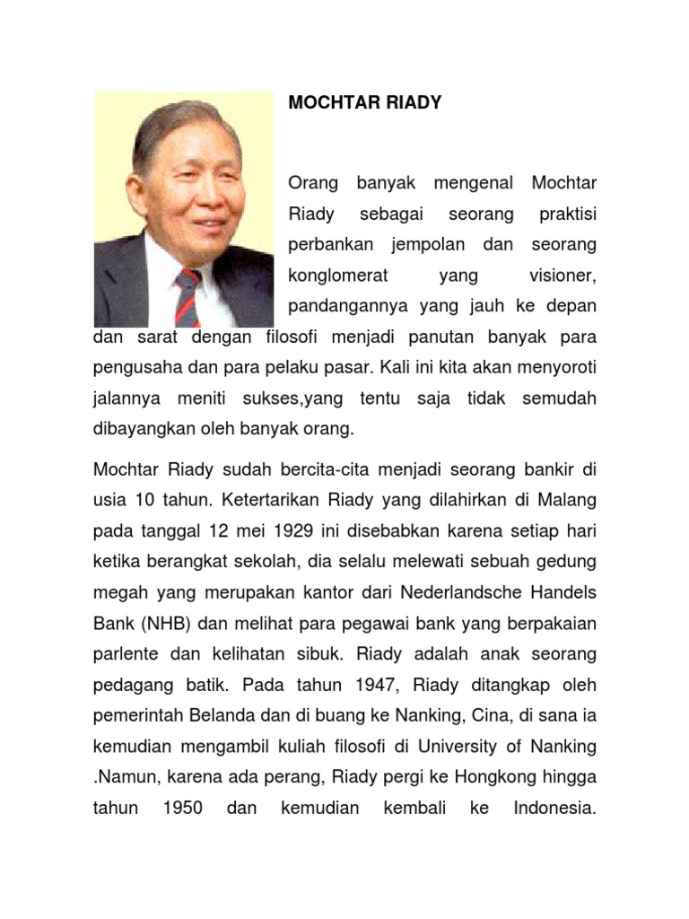 Biografi Mochtar Riady dan Grup Lippo | PDF | Pengelolaan Keuangan ...