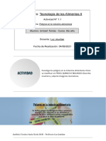 Peligros en La Industria Alimentaria - Tomas Umbert 6to