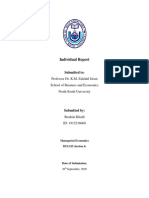 Individual Report: Professor Dr. K.M. Zahidul Islam School of Business and Economics North South University