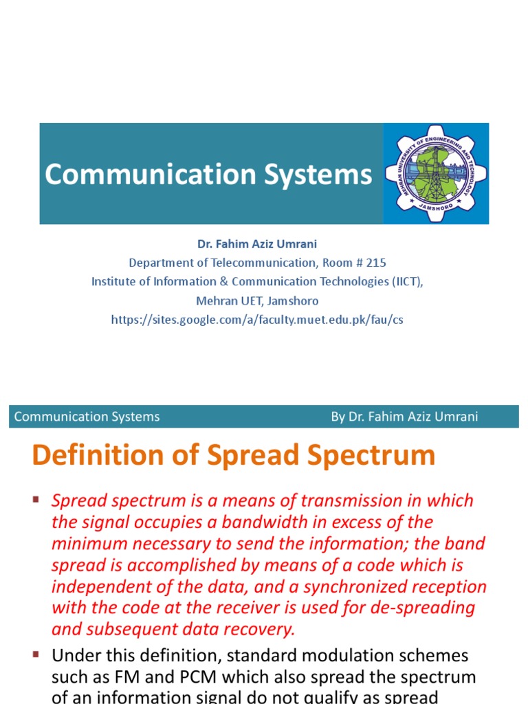 Unit06 Cs Spread Spectrum | PDF | Radio | Bandwidth (Signal Processing)