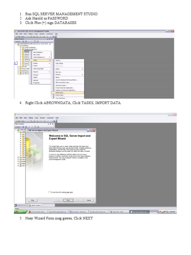 Import Data from Excel to SQL Server | PDF | Computers