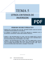 TEMA 5 - OTROS CRITERIOS DE INVERSION. 2021.09