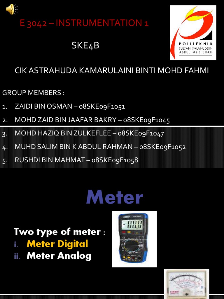 Group Project Report on Instrumentation Laboratory Session on Measuring
