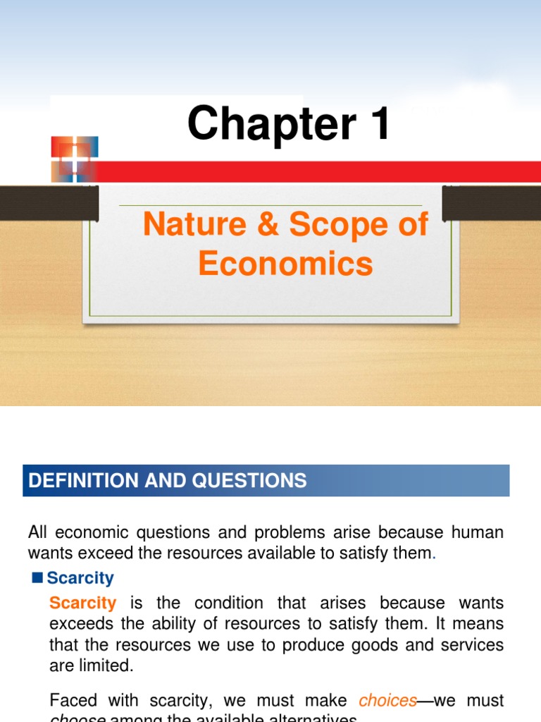 Chapter 1Nature and Scope of Economics PDF Economics Macroeconomics