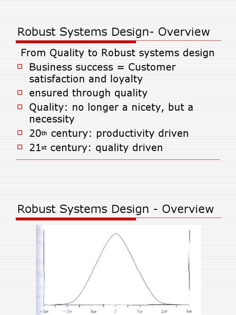 Robust Systems Design-Overview: TH ST | PDF | Engineering Tolerance ...