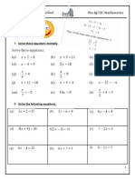 Solving Equation Sheet