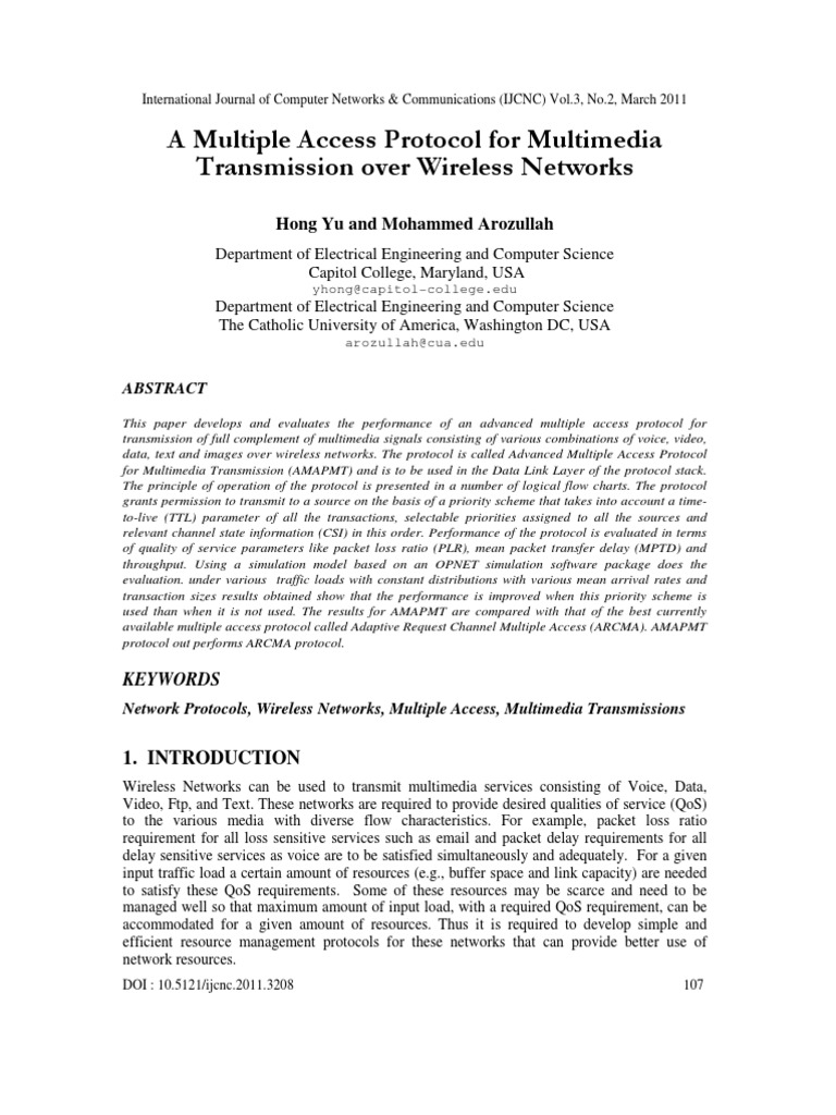 A Multiple Access Protocol For Multimedia Transmission Over Wireless ...
