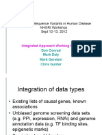Implicating Sequence Variants in Human Disease NHGRI Workshop Sept 12-13, 2012