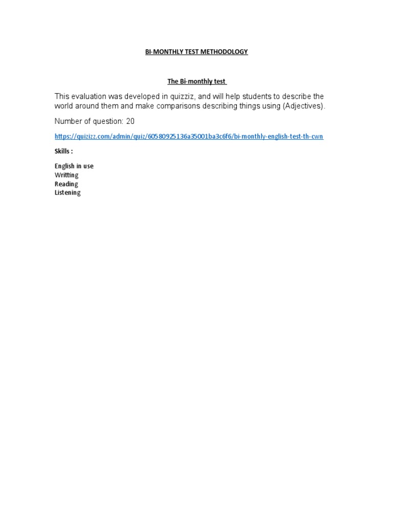 Bi Monthly Test | PDF