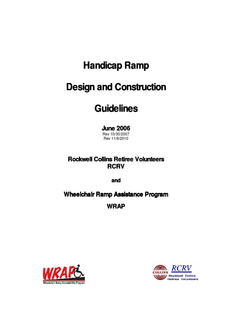 WRAP Wheelchair Ramp Design Construction Guidelines 11 06 10 PDF
