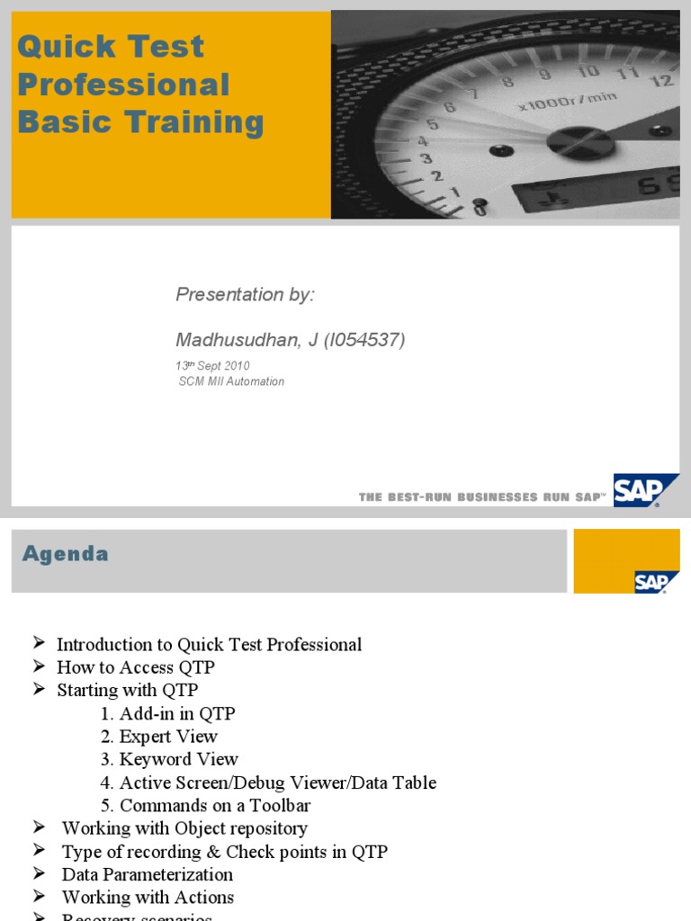 Quick Test Professional Basic Training Guide | PDF | Software | Computing