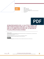 Sonoridades de Lo Autóctono. La Reconfiguración de La Indianidad en La Construcción de La Música Folklórica Boliviana