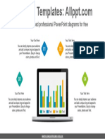 Laptop Clustered Bar Chart PowerPoint Diagram Template